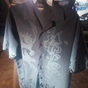 Verse Men's Black Casual Button Down Shirt